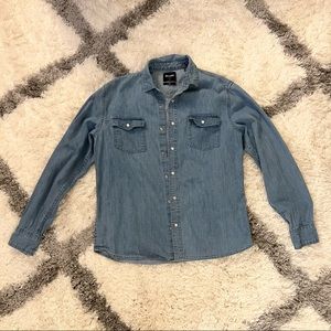 Only & Sons Denim Button Up Slim Shirt